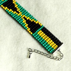 Jamaica Jamaican flag bead bracelet, handmade, adjustable length, 30% to charity