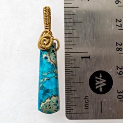Wire-Wrapped 14/20 Gold-Filled Dyed Howlite Pendant