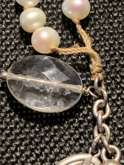 Silpada Silver Cultured Pearls & Clear Natural Stones Necklace