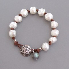 djs Sundance White Pearl Labradorite Sterling Silver Bracelet Boho Lk Catalog