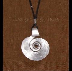 ANTIJOYAS Handmade ART-2-WEAR Hammered Aluminum TCHAI NECKLACE 3D Swirl SEC38