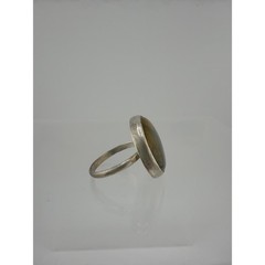 Yellow With Black Dragon Vein Agate Sterling Silver Artisan Ring Size 8