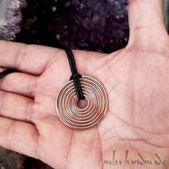 Pure Copper Handmade Spiral Viking Pendant – Artisan Unique Jewelry