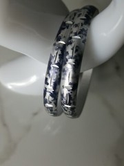 Two BLACK GRAY & WHITE Bangle Bracelets