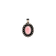 Scotty Skeets, Pendant, Pink Conch, Sterling Silver, Navajo, 1 1/2″