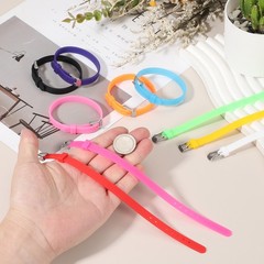10 Pack Slide Bracelet Wristband, 8.2 x 0.3” Silicone Adjustable Bracelet, Green