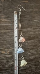 Brand New Handmade S925 Dangle Glass Flower Drop Earrings