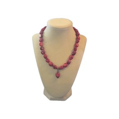 Vintage Barse Chunky Red Bamboo Coral Double Strand Necklace and Earrings Set