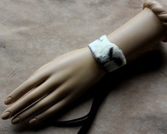 Real vintage zebra hide bracelet with leather straps