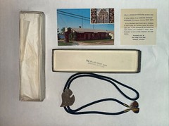 Vintage Michigan Petoskey Stone Handmade Bolo Tie-State Shape Onekama, Michigan