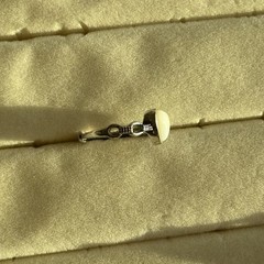 Sterling Silver 925 Mother of Pearl Statement Ring FREE Size ｜heart w Chain
