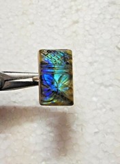 Natural Carved Labradorite Gemstone 925 Sterling Silver Ring Anniversary Gift