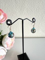 Japanese Tensha bead and crystal glass earrings with surgical stainless hooks