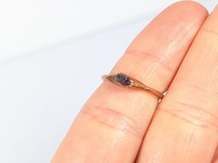 Hand Crafted Copper Black Stone Electroformed Dainty Stacking Ring Sz 4.75 READ