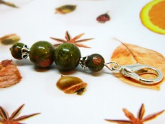 Unakite Bead Decorative Only Zipper Charm or Purse and Bag Beaded Tassel