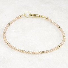 Tiny 2mm Natural Zircon Bracelet, Minimal Gold Filled or Silver