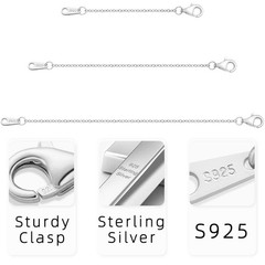 VANBARIS Sterling Silver Necklace Extenders for Women 2 3 4 inch,