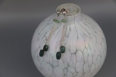 Sterling Silver Blue And Green Tourmaline Earrings- Artisan Made- OOAK