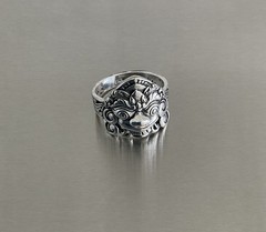 Unisex Artisan Crafted 925 Sterling Silver Barong/Creature Ring Detailed Size 7
