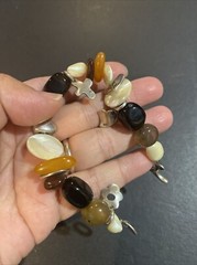 Onar Sterling Silver Onyx Mop And Agate Multi Stone Handmade Greece Bracelet