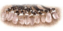 3X Unisex Quartz Point Artisan Pendant Necklaces Lot of Three Free Gift Box