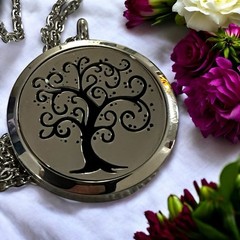 Tree Of Life Silver Essential Oil Diffuser Pendant 24” Necklace 24.0g NWOT