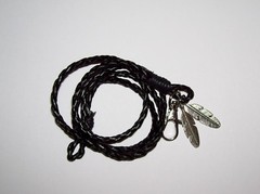 NEW HANDMADE Olmec Apocalypse silver alloy black leather Native American band