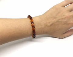 AMBER BRACELET Gift Barrel Natural BALTIC AMBER Beads Ladies Jewelry 7g 19329