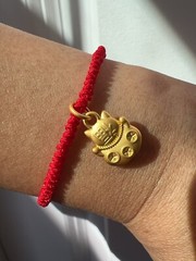 Lucky Cat Bracelet Adjustable, Good Luck Bracelet, Red String bracelet Money Cat