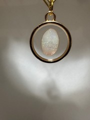 opal necklace, australian opal, green, red flashes of color