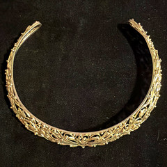 Silver .925 silver Filigree Floral Embellished Choker Headband Tiara 5.5 in