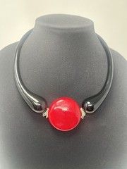 Studio Art Glass Murano? Choker Collar ALL Glass Necklace Stretch Over Head