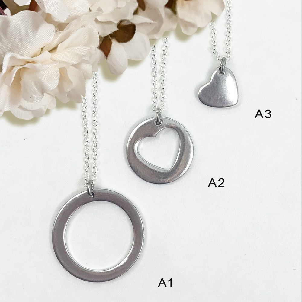 All My Heart Necklace Set, solid sterling silver or aluminum, handmade, family