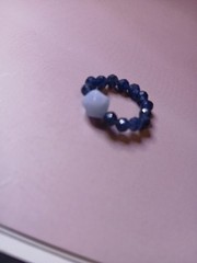 Aquamarine And Blue Sapphire Beaded Ring