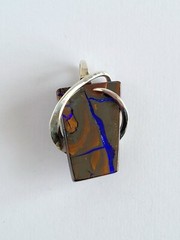 OOAK Custom Wire Wrapped Australian Boulder Opal Pendant 30.9ct Handcrafted