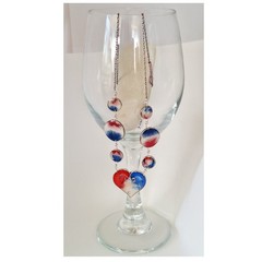 America 250 Patriotic Red, White & Blue Heart Sterling Hand Made Necklace