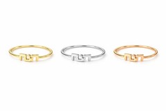 Hebrew Ring 14k Solid Yellow Gold Band Women Stackable Jewish Word