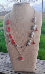 Handmade Gemstone Mushroom Necklace