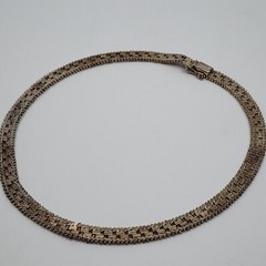Unique Vintage Mexico Taxco MD-11 17″ 9mm x 2mm Choker Necklace Stamped DIAMONT