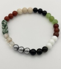 Jasper Citrine Hematite Onyx Jade Garnet Obsidian Stretch Crystal Bead Bracelet