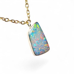 Stellina’ Genuine Australian Opal Pendant 14k Gem Gift 0.9g P89