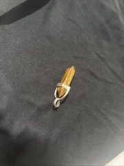 Potentially Sterling Silver Tiger’s Eye Double Point Pendant Brown Gold Striped