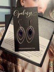 Opulenza Designs MARQUISE TEARDROP DANGLE AMETHYST DROPS Jewelry Sterling Silver