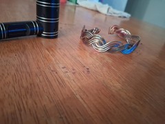 Artisan Handcrafted Woven Copper Wire Cuff Bracelet – Wave Design Open Bangle