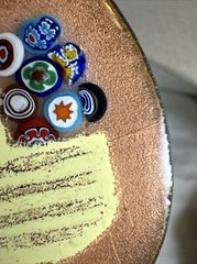 Murano Enamel Copper Millefiori Glass Pendant Flower Basket impressionism