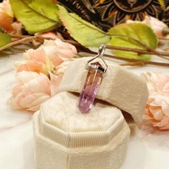 A- Grade Ametrine Double Terminated Point and Sterling Silver Pendant