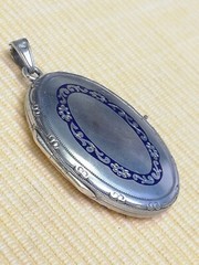Style Art Deco Alpaka PICTURE SOLDIER LOCKET PENDANT WATCH CHAIN FOB..