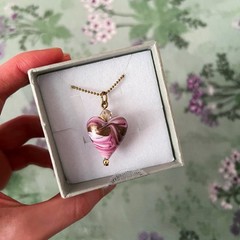 Murrina Murano Venezia Glass Heart Pendant Necklace 💗