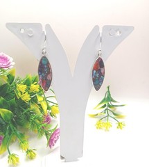 Handmade Pink Oyster Turquoise Sterling Silver Earrings Natural Gemstone Jewelry