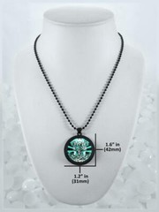 Virgin Mary Guadalupe Pendant Handmade Artisan Sugar Skull Necklace 24″